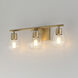 Geode 3 Light 22.5 inch Natural Aged Brass Bath Vanity Wall Light