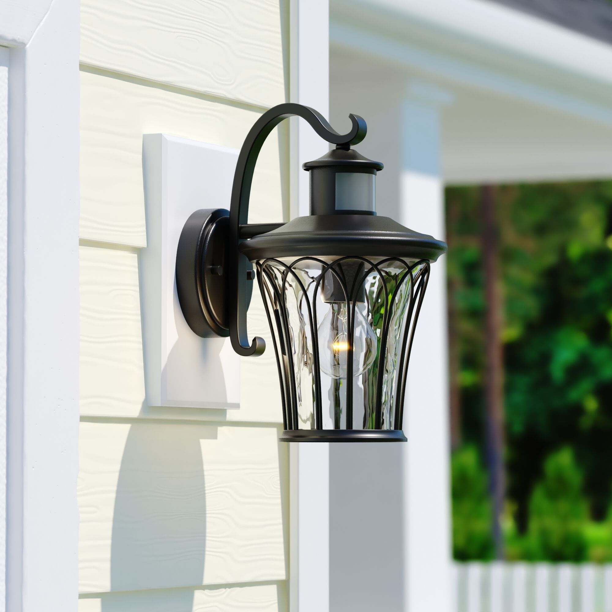 Abigail Textured Black Outdoor Motion Sensor