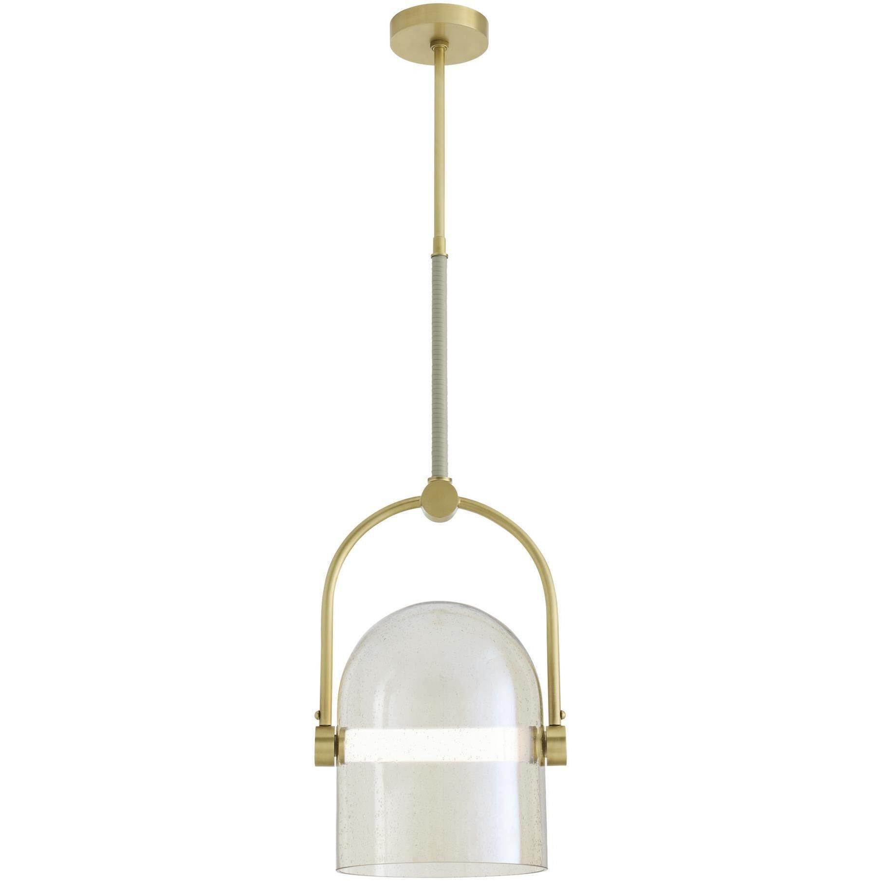 Marco 1 Light 10 inch Bone with Antique Brass Pendant Ceiling Light, Small