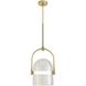 Marco 1 Light 10 inch Bone with Antique Brass Pendant Ceiling Light, Small