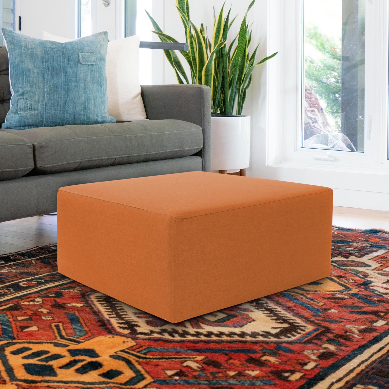 Universal 17 inch Canyon Outdoor Ottoman, 36in Square, The Seascape Collection