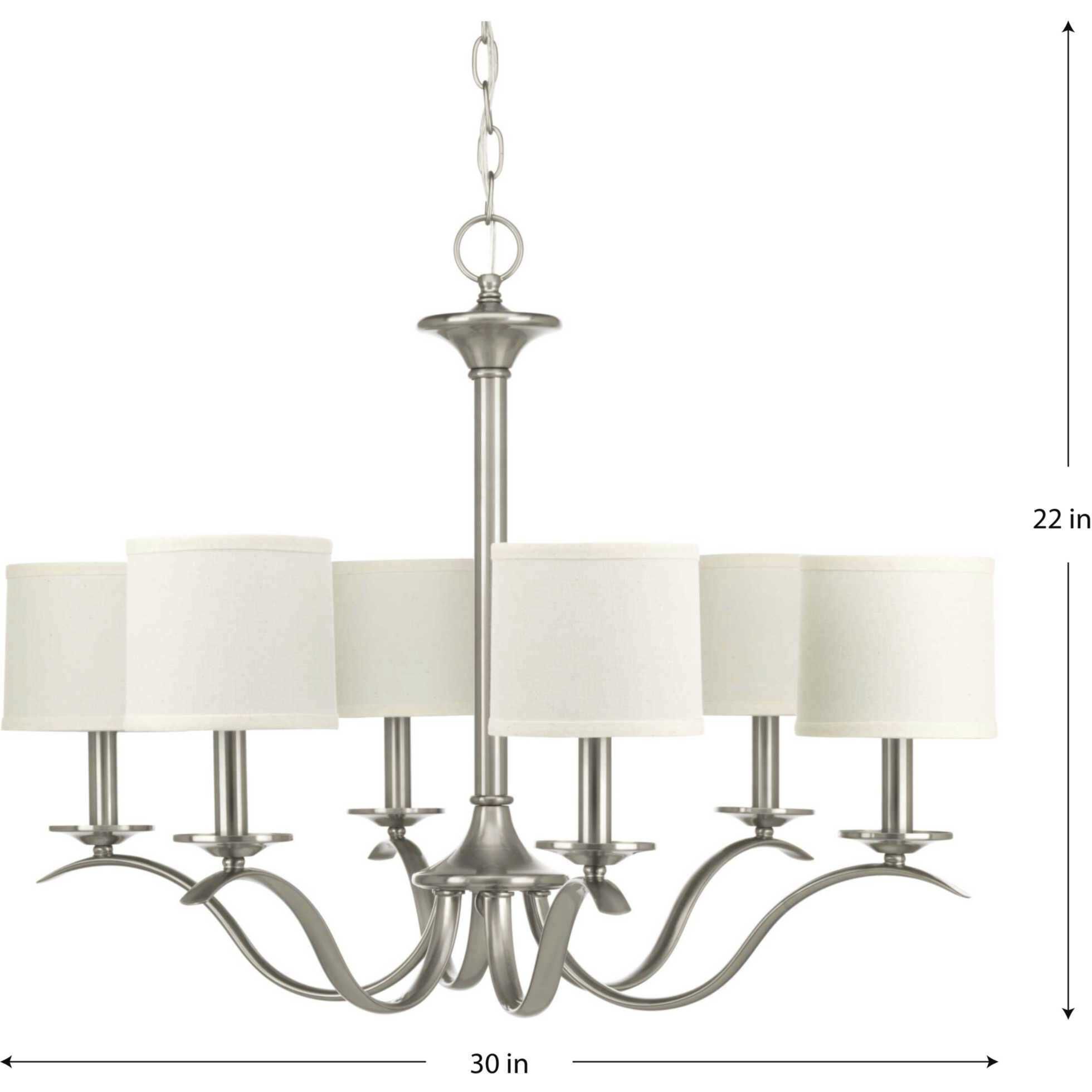 Mark 6 Light 30 inch Brushed Nickel Chandelier Ceiling Light