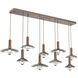 Cirrus Linear Multi-Pendant Ceiling Light in Smoke Granite, Burnished Bronze