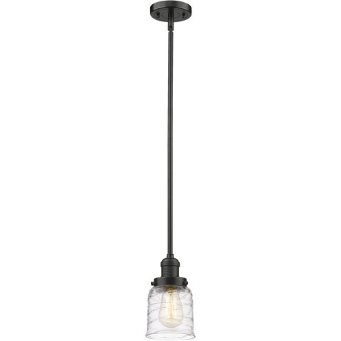 Franklin Restoration Bell LED 5 inch Oil Rubbed Bronze Mini Pendant Ceiling Light in Deco Swirl