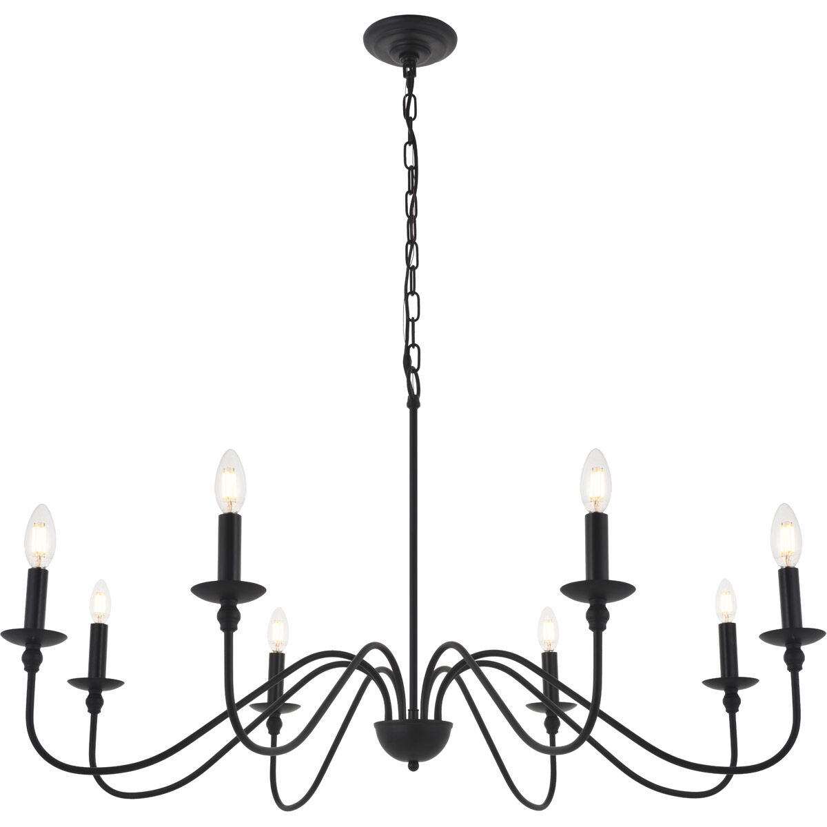 Rohan 8 Light 42 inch Matte Black Chandelier Ceiling Light
