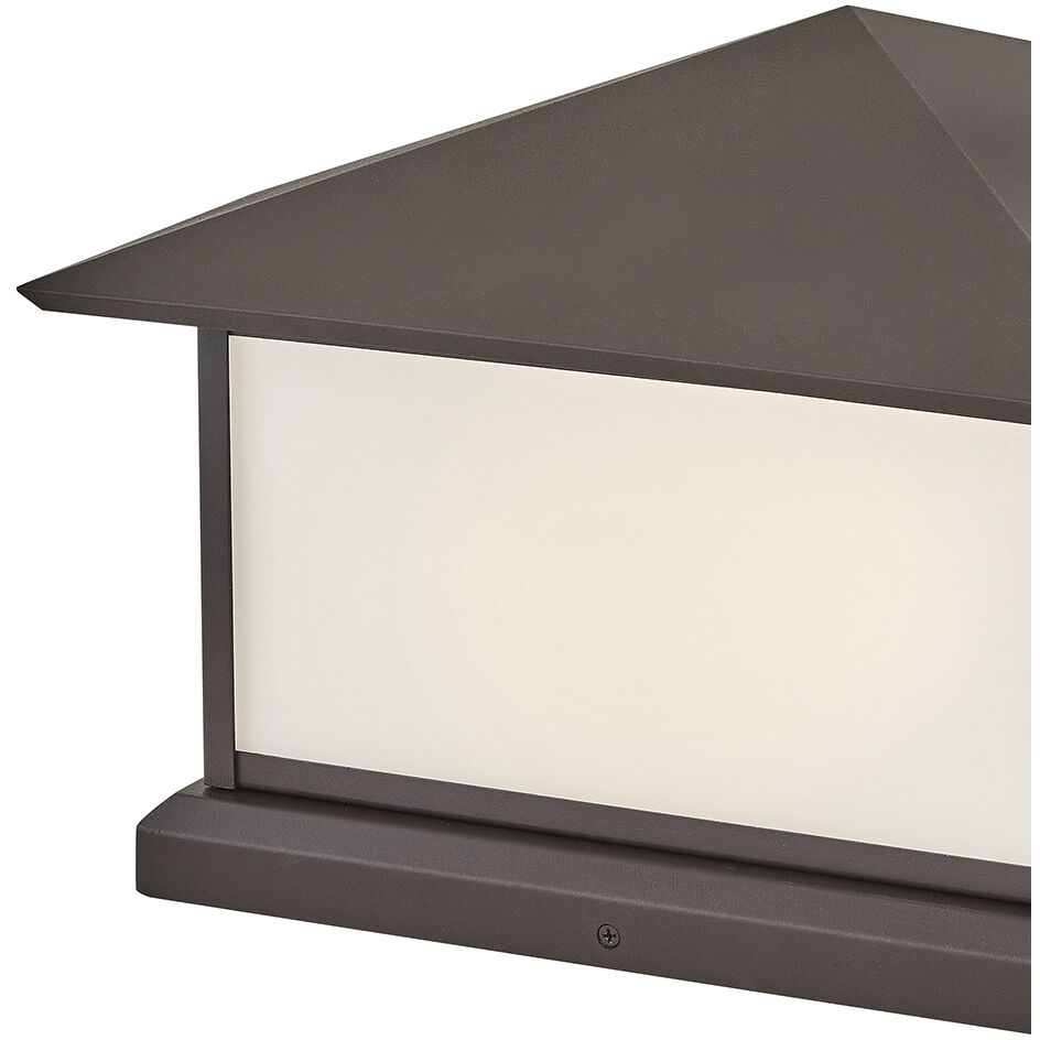 Walter LED 15 inch Textured Oil Rubbed Bronze Outdoor Pier Mount Lantern