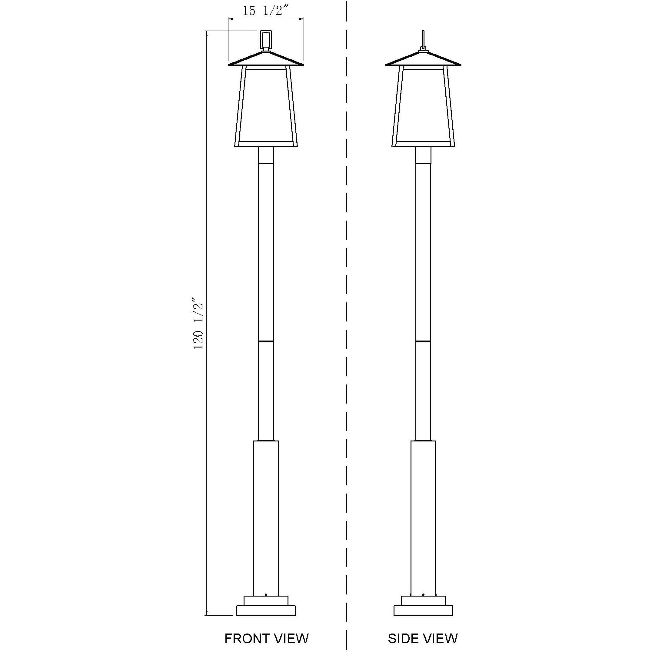 Rainer 5 Light 122 inch Black Outdoor Post Mounted Fixture in G9