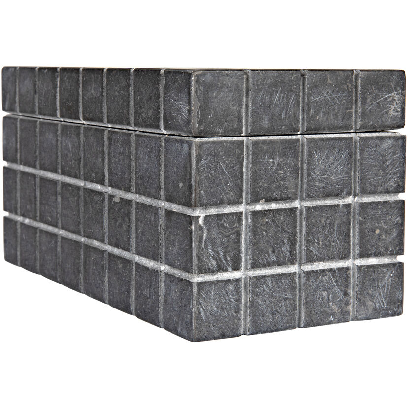 Berlin 9 X 4.5 inch Black Marble Box, Set of 2