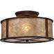 Barringer 3 Light 13 inch Aged Bronze Semi Flush Mount Ceiling Light