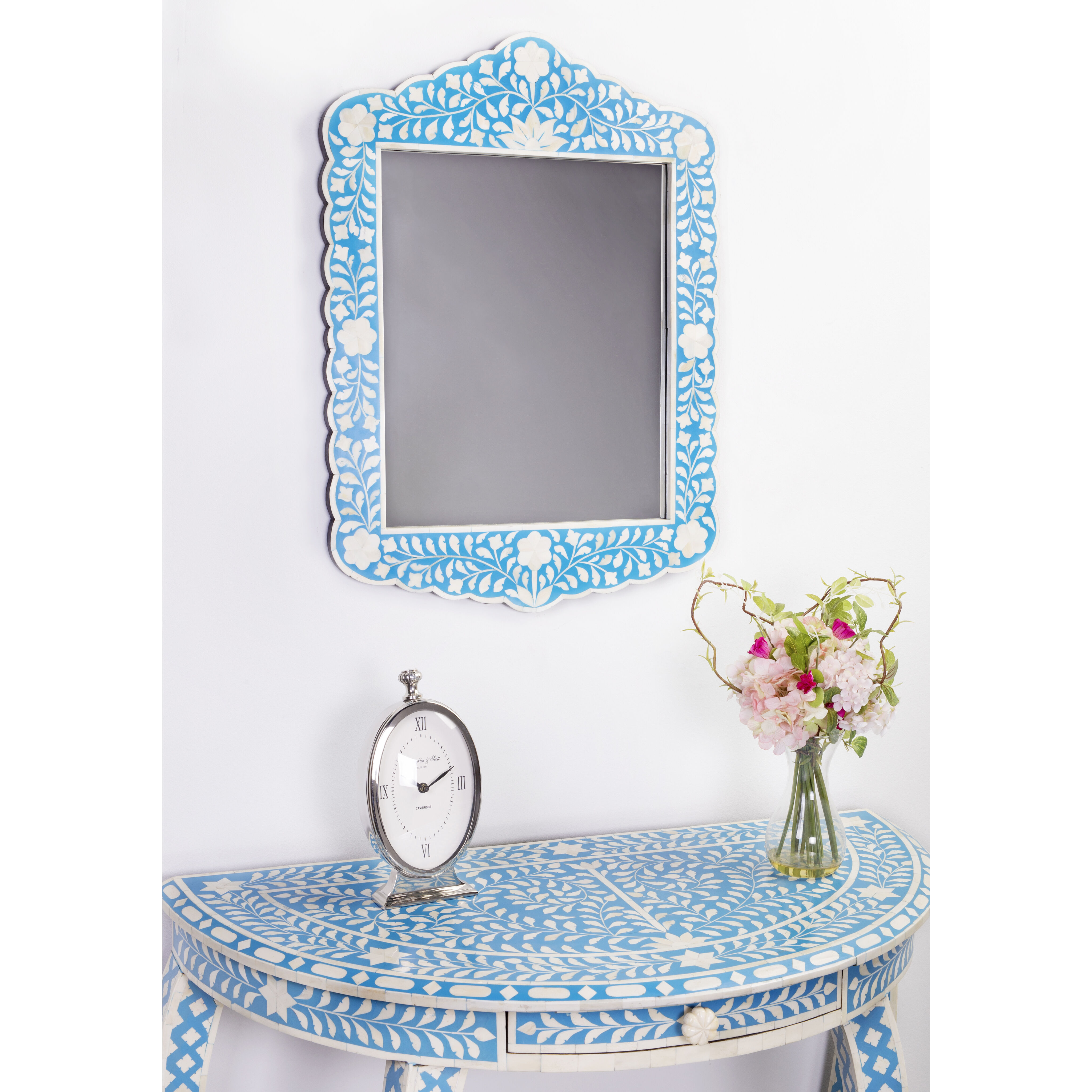 Bone Inlay Vivienne  28 X 20 inch Blue Bone Inlay Mirror