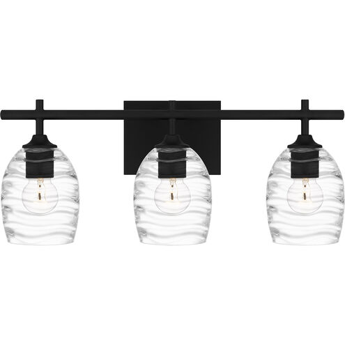 Lucy 3 Light 22 inch Matte Black Bath Light Wall Light