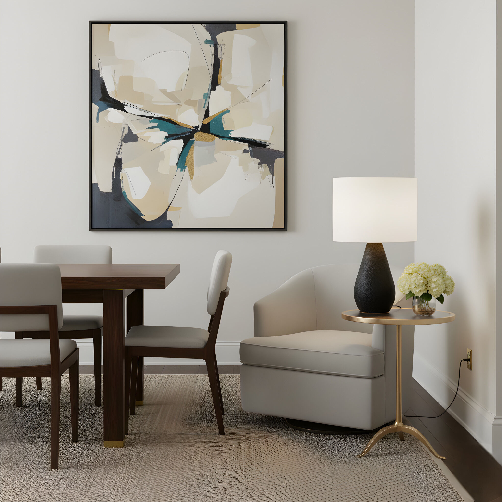 ED Ellen DeGeneres Breccia 25.88 inch 60 watt Black Wash Table Lamp Portable Light