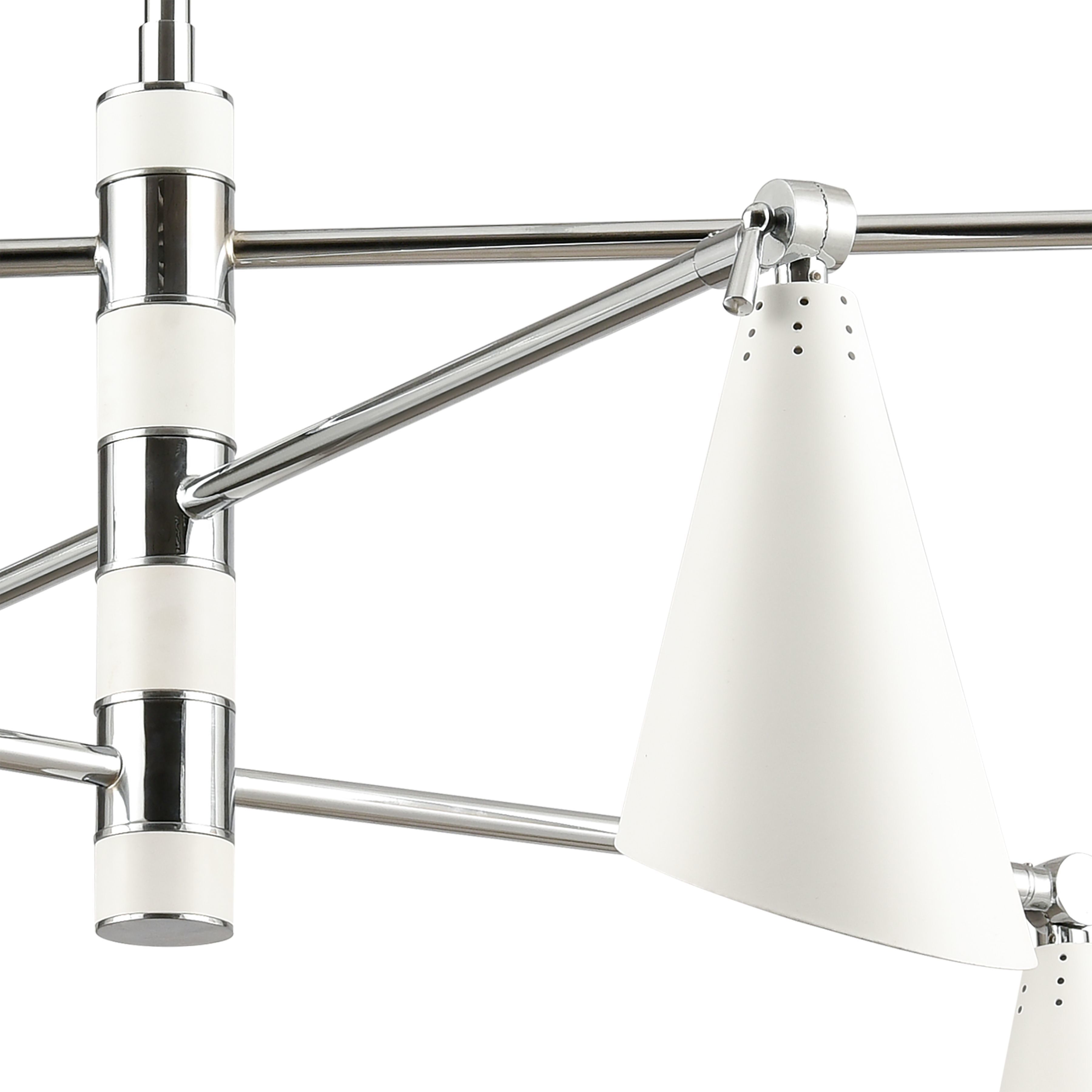 Luca 6 Light 36 inch Polished Chrome with White Chandelier Ceiling Light