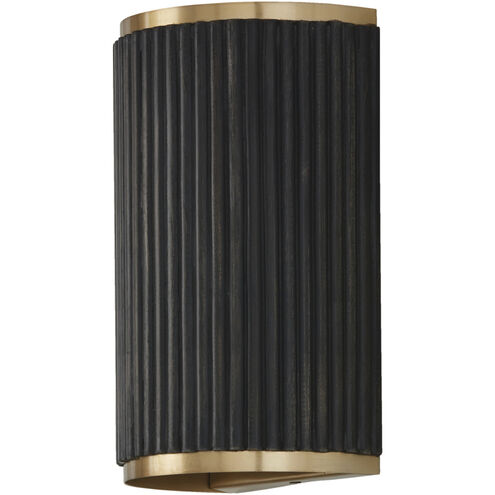 Donovan 2 Light 7.5 inch Black Stain and Matte Brass Sconce Wall Light