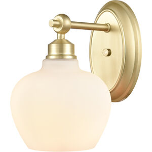 Amina LED 7 inch Satin Brass Bath Vanity Light Wall Light