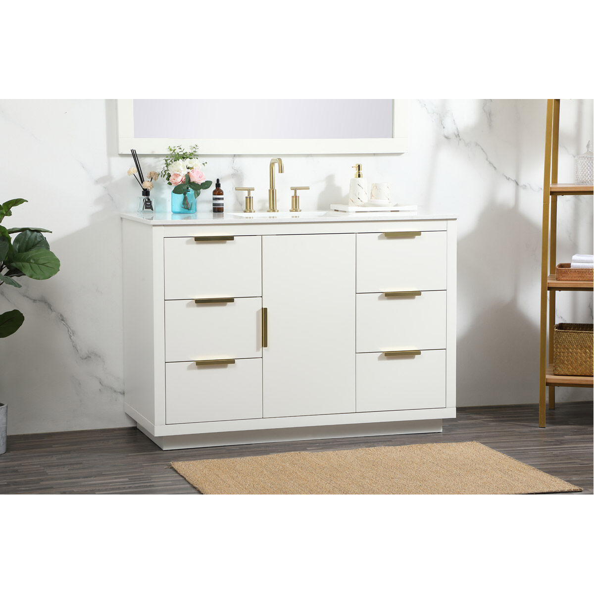 Blake 48 X 22 X 34 inch White Vanity Sink Set