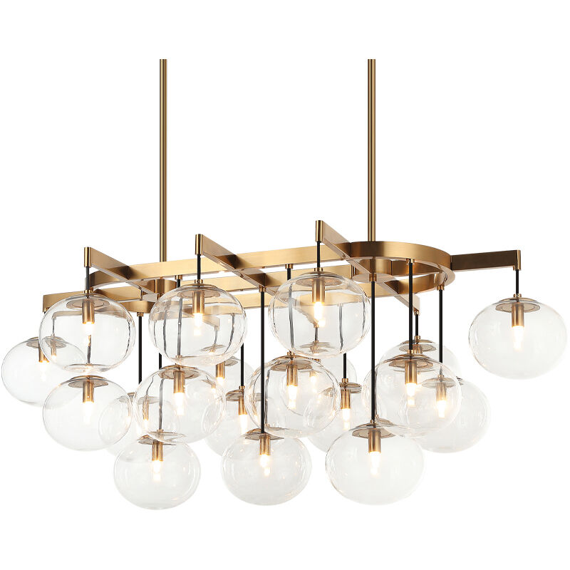 Bulbus LED 30 inch Aged Gold Brass Pendant Ceiling Light
