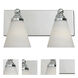 Hudson 2 Light 13.75 inch Chrome Bath Bar Wall Light