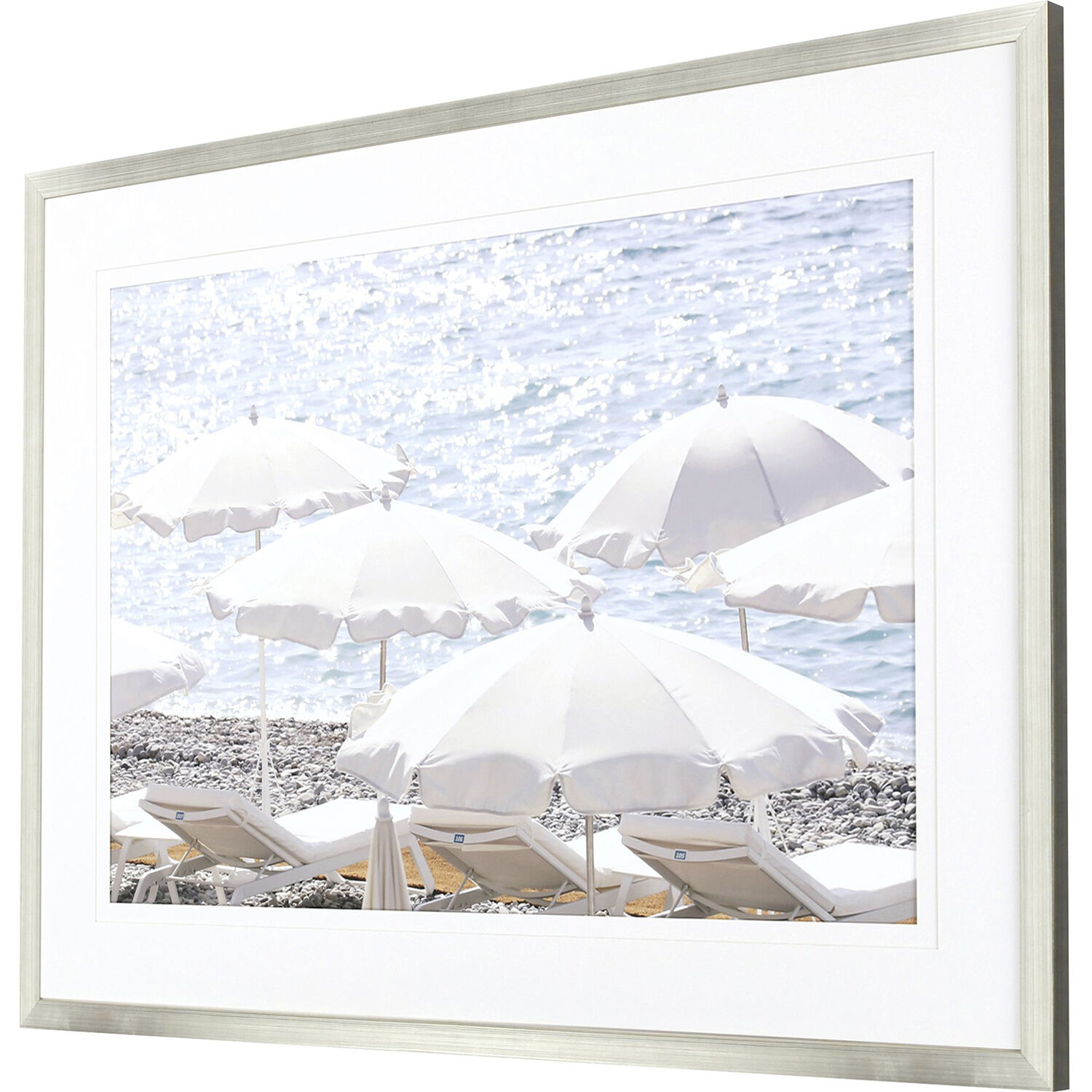 Sea Shade White and Blue Framed Art