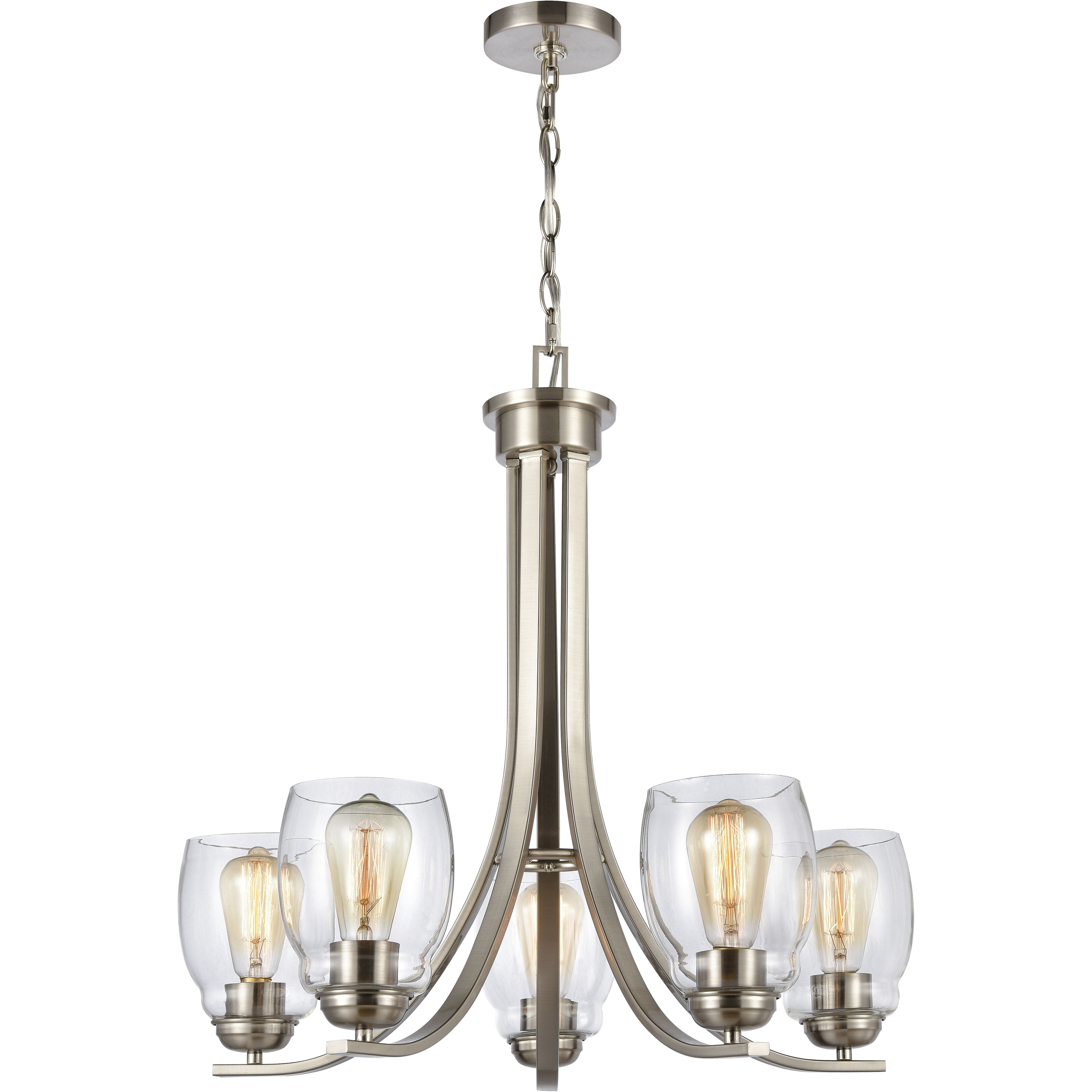 Calistoga 5 Light 25 inch Brushed Nickel Chandelier Ceiling Light
