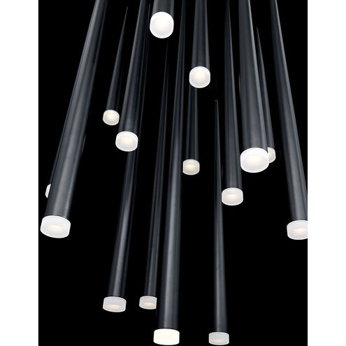 Cascade LED 23 inch Black Multi-Light Pendant Ceiling Light in 15, Round, 28in.