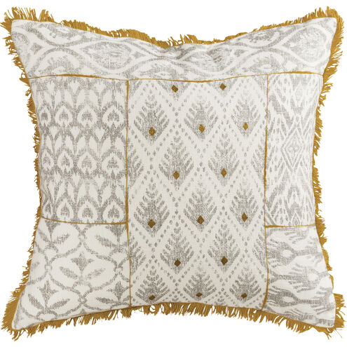 Sonnet 20 X 5.5 inch Gray with Off White Accent Pillow