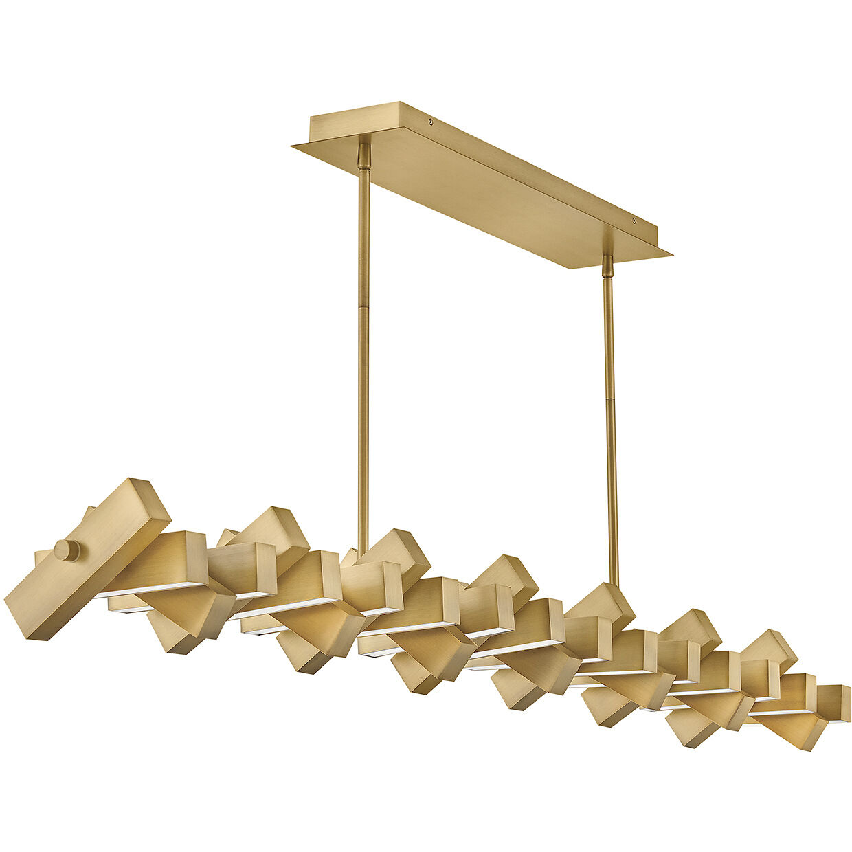 Stitch LED 58.75 inch Lacquered Brass Chandelier Ceiling Light