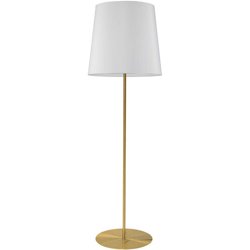 Transitional 68.5 inch 100.00 watt Aged Brass Decorative Floor Lamp Portable Light in White