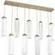 Ledgestone LED Gilded Brass Linear Pendant Ceiling Light in 3000K LED, Multi-Port