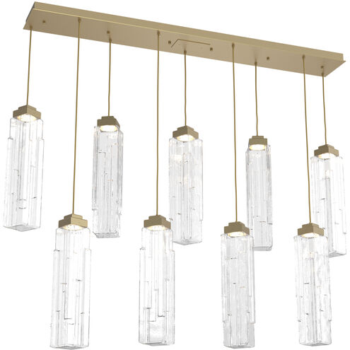 Ledgestone LED Gilded Brass Linear Pendant Ceiling Light in 3000K LED, Multi-Port