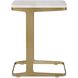 Tylan 21 X 12 inch Warm Brass and White Marble Accent Table
