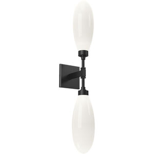 Fiori LED 4.5 inch Matte Black Indoor Sconce Wall Light, Double