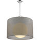 Arosia 1 Light 24 inch Chrome Pendant Ceiling Light in Gray Fabric