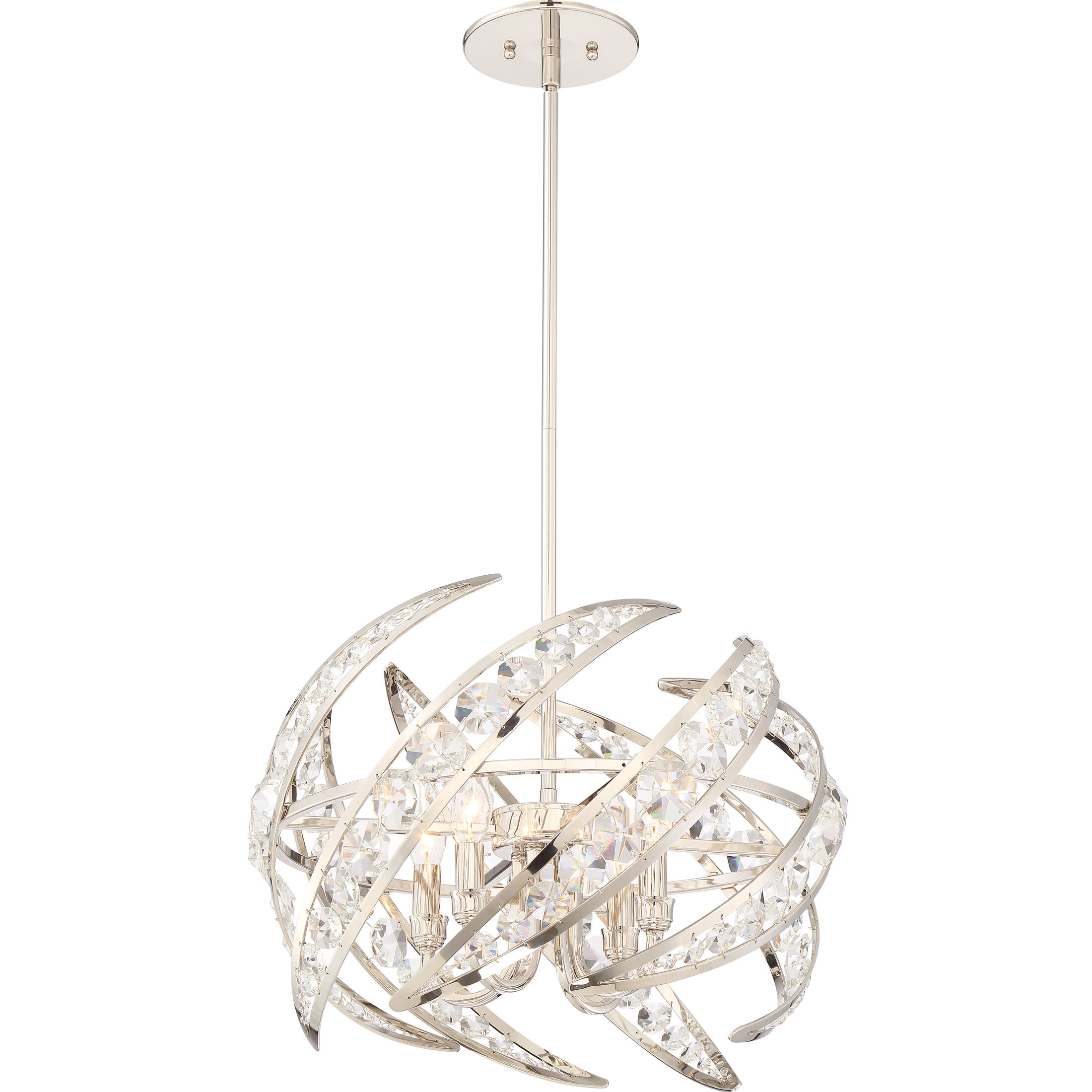 Crescent 4 Light 18 inch Polished Nickel Pendant Ceiling Light