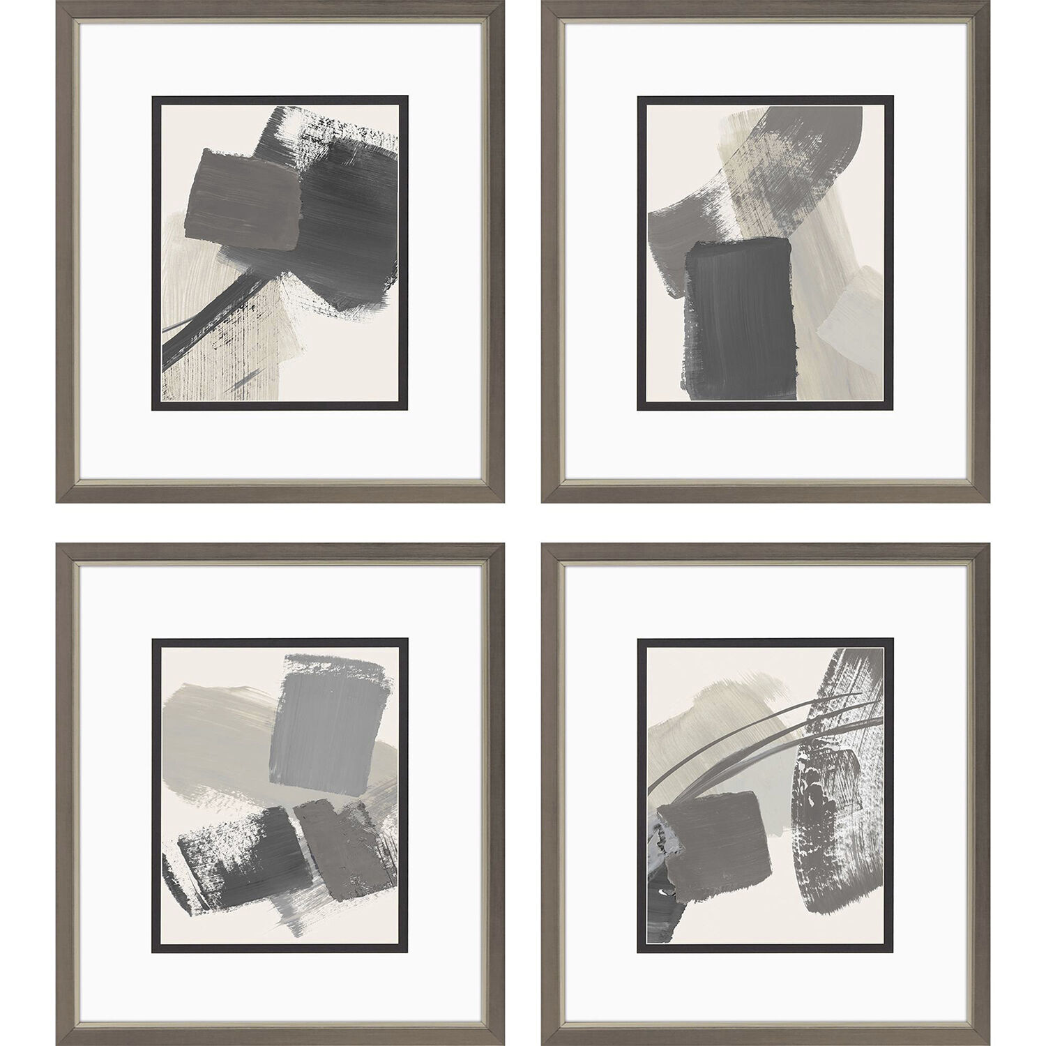 Abstract Brown and Gray and Neutral Framed Art, Propac