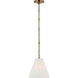 Thomas O'Brien Goodman 1 Light 10 inch Hand-Rubbed Antique Brass Hanging Shade Ceiling Light in Linen, Petite