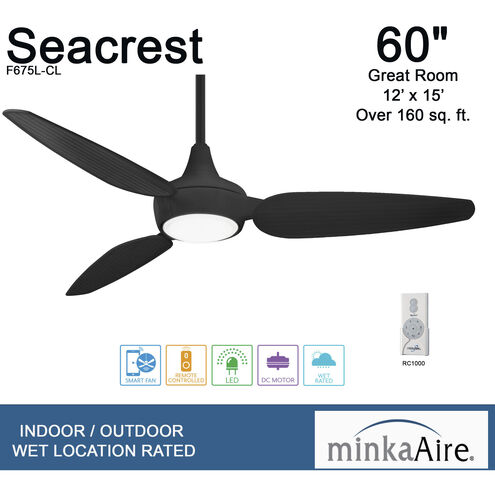 Seacrest 60 inch Coal Outdoor Ceiling Fan