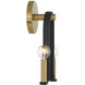 Archway 2 Light 9 inch Black with Warm Brass Accents ADA Wall Sconce Wall Light
