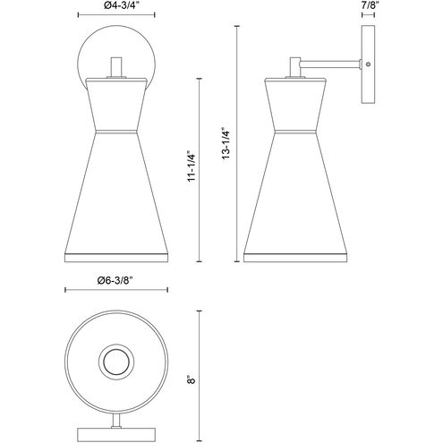 Alora Mood Betty 1 Light 6.38 inch Matte Black Bath Vanity Light Wall Light