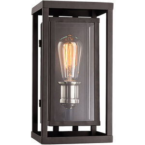 Showcase 1 Light 11 inch Black and Brushed Nickel Outdoor Wall Lantern