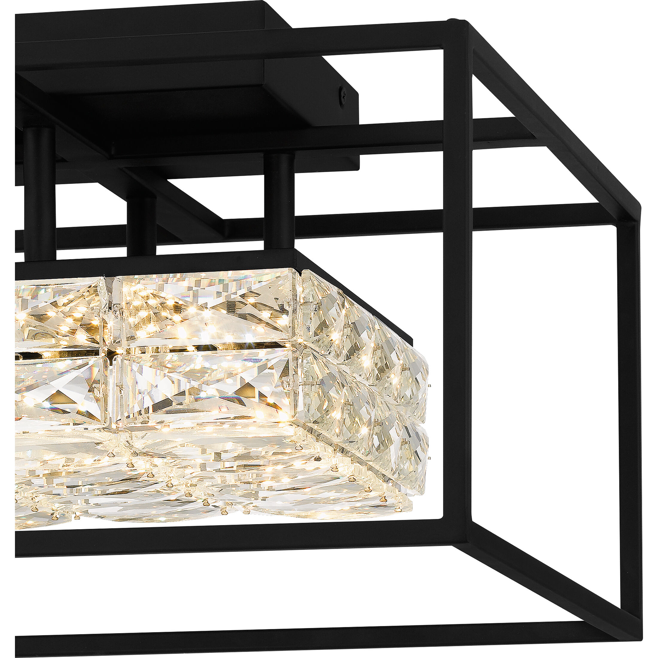 Dazzle LED 16 inch Matte Black Semi-Flush Mount Ceiling Light
