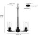 Verlana 3 Light 19 inch Matte Black Chandelier Ceiling Light