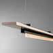 Plank LED 48 inch Black and Maple Wood Accent Pendant Ceiling Light in Black/Maple Wood