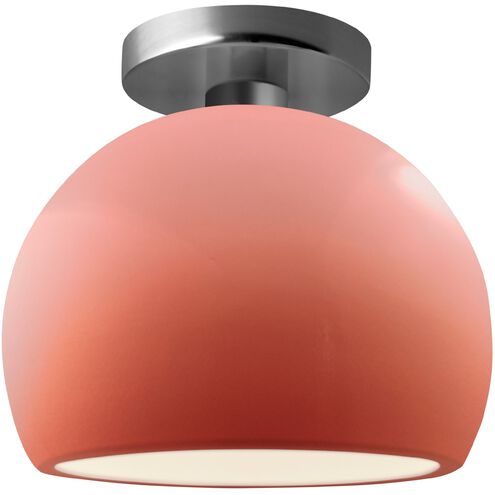 Radiance LED 7 inch Gloss Blush and Brushed Nickel Semi Flush Ceiling Light