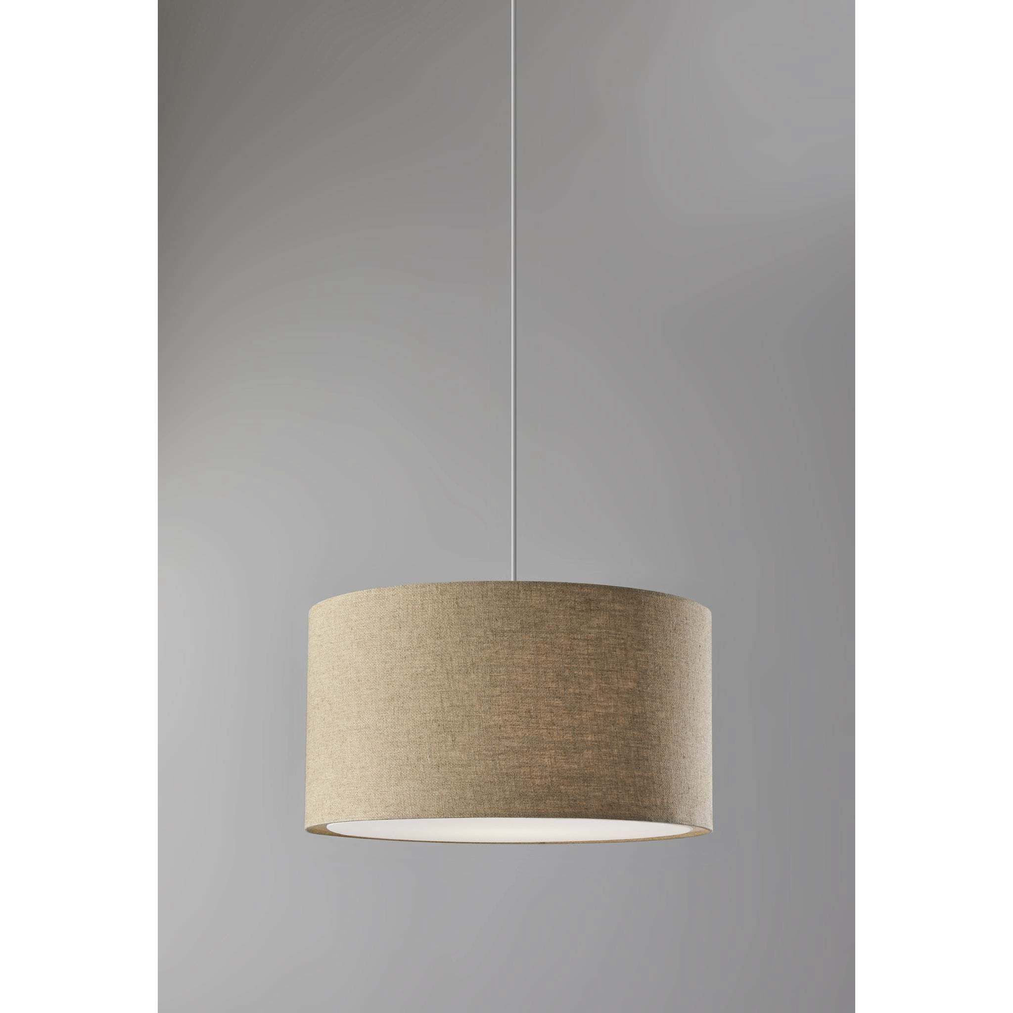 Harvest 1 Light 20 inch Natural Textured Fabric Drum Pendant Ceiling Light, Large 