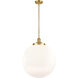 Franklin Restoration Beacon 1 Light 18 inch Satin Gold Pendant Ceiling Light in Incandescent, Matte White