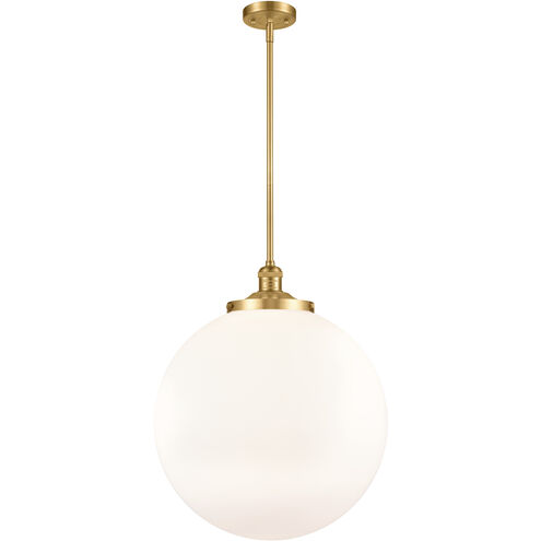 Franklin Restoration Beacon 1 Light 18 inch Satin Gold Pendant Ceiling Light in Incandescent, Matte White