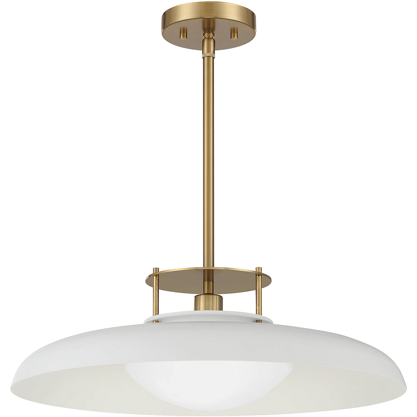 Gavin 1 Light 20 inch White with Warm Brass Accents Pendant Ceiling Light in White/Warm Brass