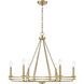 Jody 6 Light 32.5 inch Vintage Brass Chandelier Ceiling Light