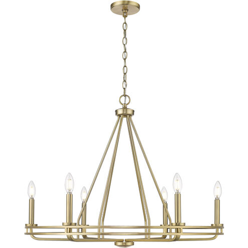 Jody 6 Light 32.5 inch Vintage Brass Chandelier Ceiling Light